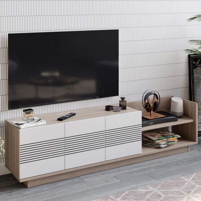 Decorotika Viano Cordoba and White 3 Door 2 Shelf TV Unit - image 1