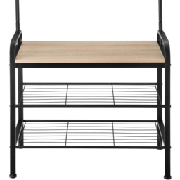 tectake Wichita 9 Hook 2 Shelf Sonoma Oak Coat Stand and Shoe Rack - thumbnail 4