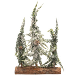 St Helens 3 Snow Topped Mini Christmas Tree on Log 27cm - thumbnail 1