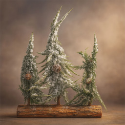 St Helens 3 Snow Topped Mini Christmas Tree on Log 27cm - thumbnail 3