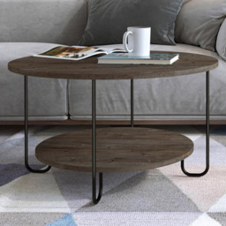 FWStyle Corro Dark Oak 2 Tier Round Coffee Table