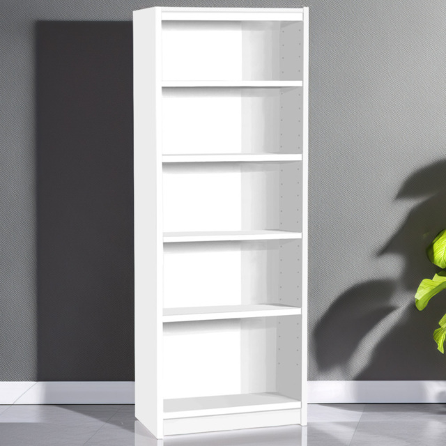 R White Cabinets White 5 Shelf Tall Wide Bookcase - image 1