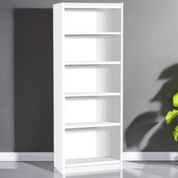 R White Cabinets White 5 Shelf Tall Wide Bookcase