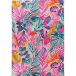 furn. Psychedelic Jungle Washable Pink Outdoor Rug 120 x 170cm