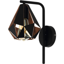 EGLO Carlton 4 Black and Copper Wall Lamp