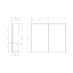 Lindo 800mm Bathroom Mirror Cabinet with Shaver Socket - Matt Grey - thumbnail 4