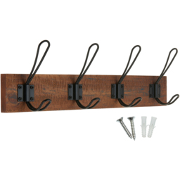 Headbourne Black 4 Hook Coat Rail