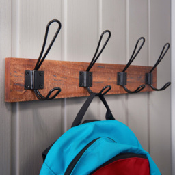 Headbourne Black 4 Hook Coat Rail - thumbnail 2