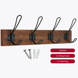 Headbourne Black 4 Hook Coat Rail - thumbnail 3