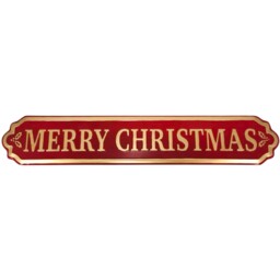 Merry Christmas Wall Sign Red and Gold