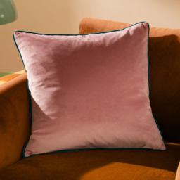 Furn Meridian Velvet Blush and Teal Cushion 45 x 45cm - thumbnail 2