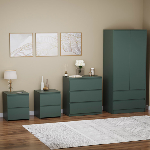 Vida Designs Denver 4 Piece Jasper Green Bedroom Furniture Set - image 1