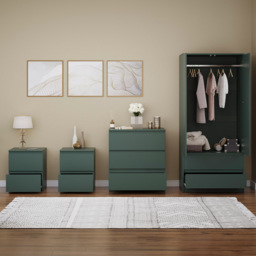 Vida Designs Denver 4 Piece Jasper Green Bedroom Furniture Set - thumbnail 4