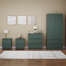 Vida Designs Denver 4 Piece Jasper Green Bedroom Furniture Set - thumbnail 2