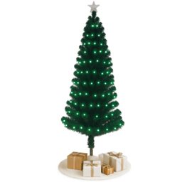Noel Square Pre-Lit Fibre Optic Multicolour LED Artificial Xmas Tree 4.9ft