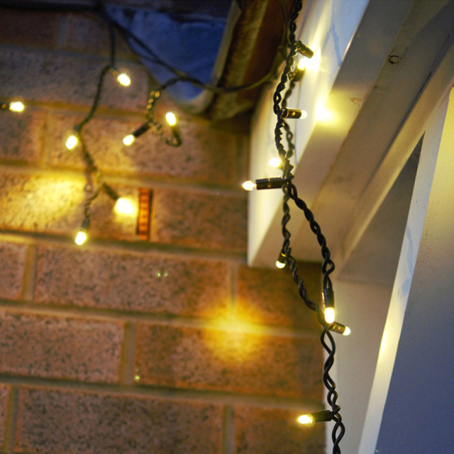 Eagle Connect Black Cable Warm White 360 LED Icicle Light 14m - image 1
