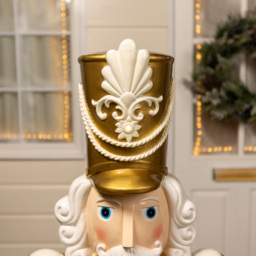 The Christmas Centre Traditional Cream and Gold LED Light Nutcracker Soldier 5.5ft - thumbnail 4
