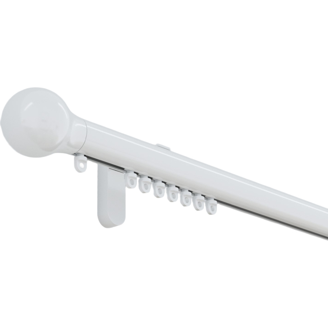 New Edge Blinds 460cm White Styleline Gliding Curtain Pole Set with Ball End - image 1