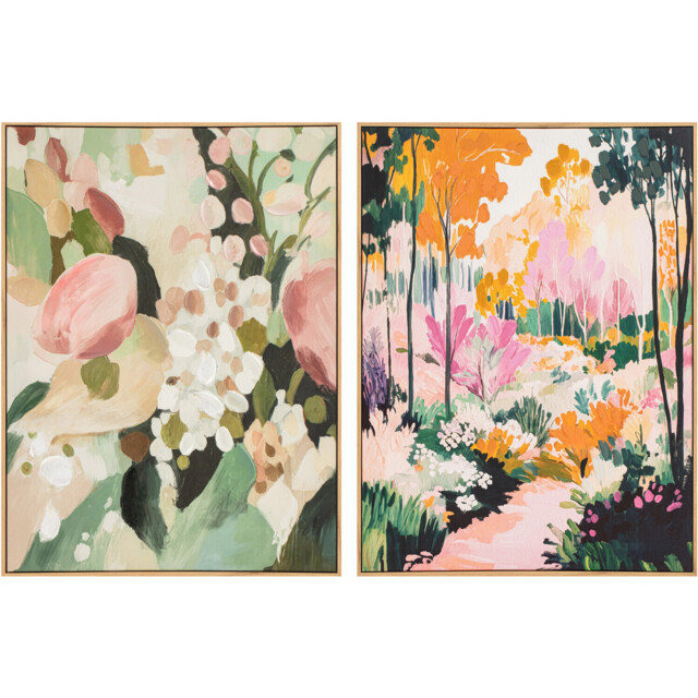Single Colourful Abstract Woodland Canvas 90 x 60cm in Assorted styles - image 1