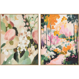 Single Colourful Abstract Woodland Canvas 90 x 60cm in Assorted styles