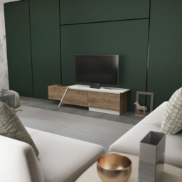 Decorotika Zonas Walnut and White 3 Door TV Unit - thumbnail 4