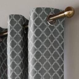Alan Symonds Wold Ring Top Eyelet Curtains Latte and White 228cm x 274cm - thumbnail 2