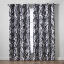 Alan Symonds Mal Satin Blackout Ring Top Eyelet Curtains Charcoal 168 x 229cm