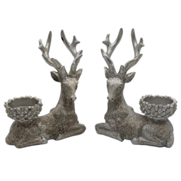 Marco Paul Resin Deer Tealight Holder 2 Pack - thumbnail 1