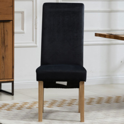 Artemis Home Rimini Set of 2 Black Velvet Fabric Dining Chairs