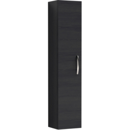 nuie Athena Single Door Hacienda Black Wall Hung Tall Shelving Unit