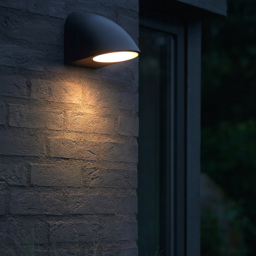 Lighting Collection IP54 Eclipse Curve LED Outdoor Wall Light - thumbnail 2