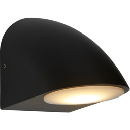 Lighting Collection IP54 Eclipse Curve LED Outdoor Wall Light - thumbnail 3