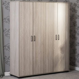 Seconique Oliver 4 Door Light Oak Effect Wardrobe