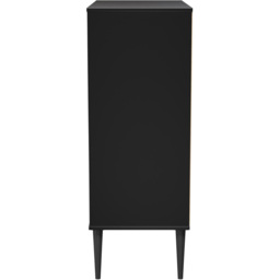 Crowndale Hong Kong 5 Drawer Matt Black Chest of Drawers Ready Assembled - thumbnail 3