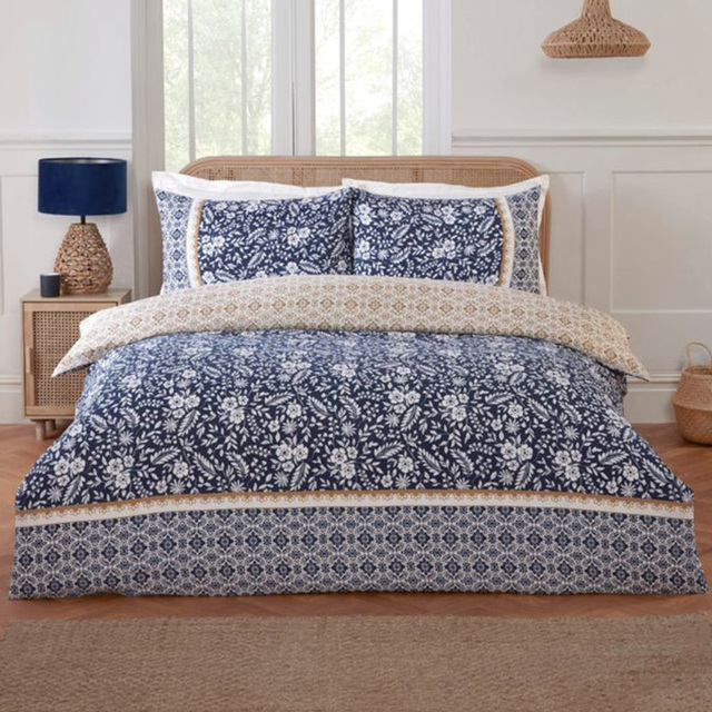 Rapport Home Eleanor Double Blue Eleanor Floral Polyester Reversible Duvet Cover Set - image 1