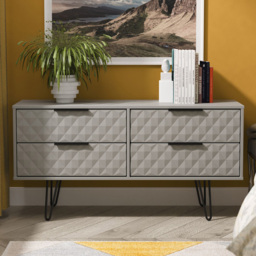 Crowndale Harlequin 4 Drawer Dusk Grey Bed Box Ready Assembled - thumbnail 1