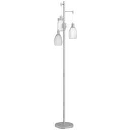 Portland Silver Tone 3 Light Dimmable Industrial Floor Lamp - thumbnail 1