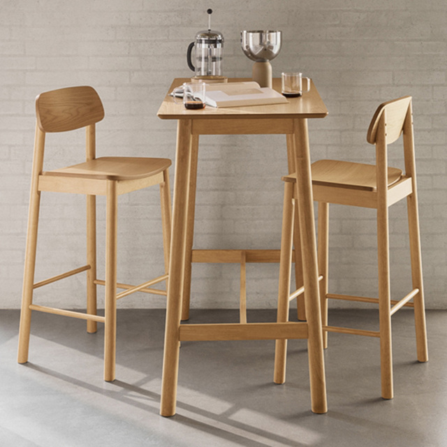 Florence Barlow Matt Oak 2 Seater Bar Table Set - image 1