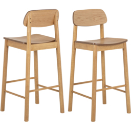 Florence Barlow Matt Oak 2 Seater Bar Table Set - thumbnail 4