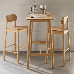 Florence Barlow Matt Oak 2 Seater Bar Table Set