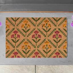 Printed Floral Coir Mat - thumbnail 2