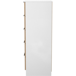 Crowndale Java Slatt Effect and White 5 Drawer Tall Chest of Drawers - thumbnail 3