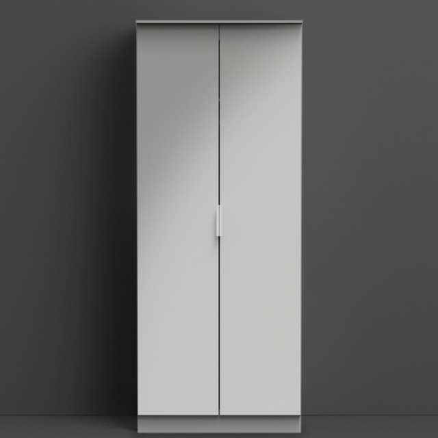 Crowndale Plymouth Uniform Grey and Dusk Grey 2 Door Tall Wardrobe Ready Assembled - image 1
