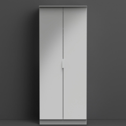 Crowndale Plymouth Uniform Grey and Dusk Grey 2 Door Tall Wardrobe Ready Assembled - thumbnail 1