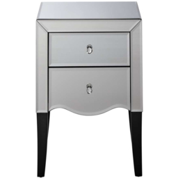 Birlea Palermo 2 Drawer Mirrored Bedside Table - thumbnail 3