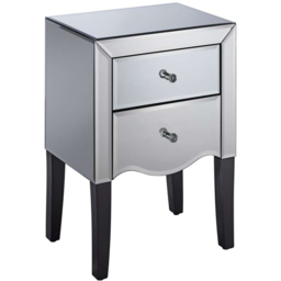 Birlea Palermo 2 Drawer Mirrored Bedside Table - thumbnail 2