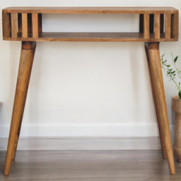 Artisan Furniture Oak Single Shelf Slatted Mango Wood Console Table