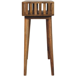 Artisan Furniture Oak Single Shelf Slatted Mango Wood Console Table - thumbnail 4