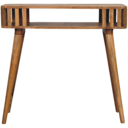 Artisan Furniture Oak Single Shelf Slatted Mango Wood Console Table - thumbnail 2