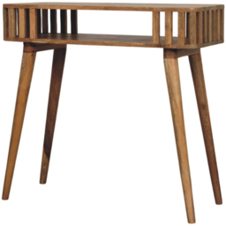 Artisan Furniture Oak Single Shelf Slatted Mango Wood Console Table - thumbnail 3